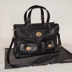 Coach Hamptons Black Leather Legacy Laptop Attache